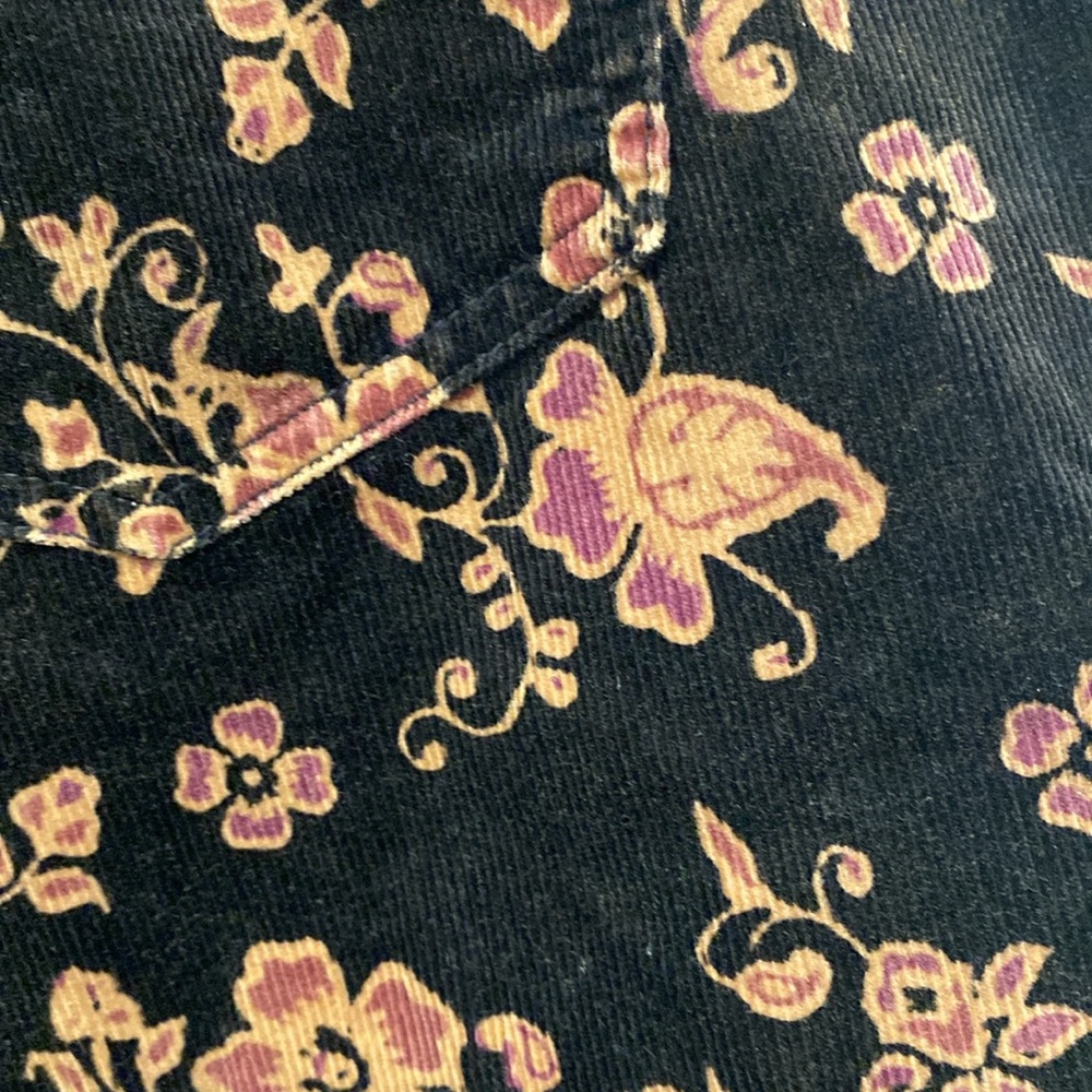 Free People City Slouch Floral Boho Corduroy, Size M - Picture 8 of 8